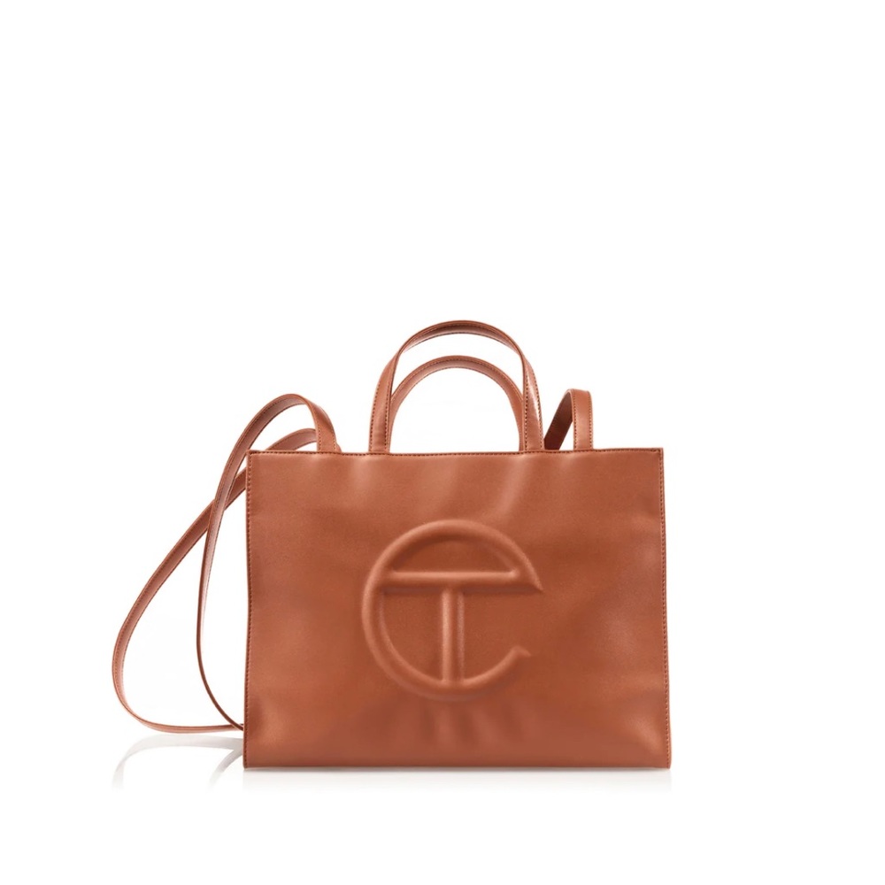 Telfar medium tan shopping bag tote